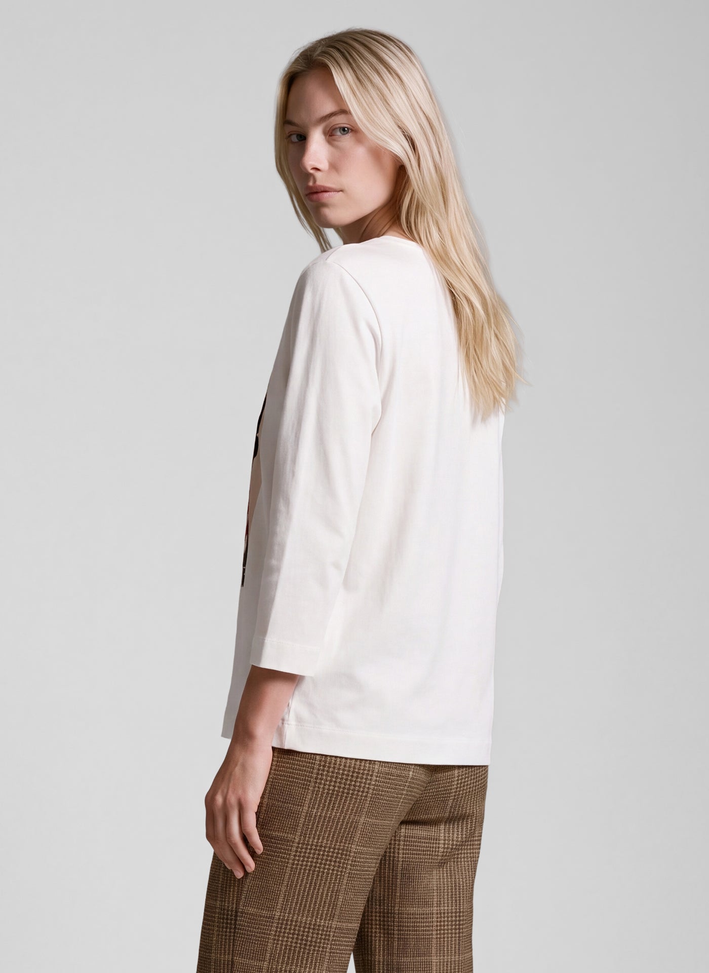 Rabe Dog Graphic Cotton Blend Top - White - 122306