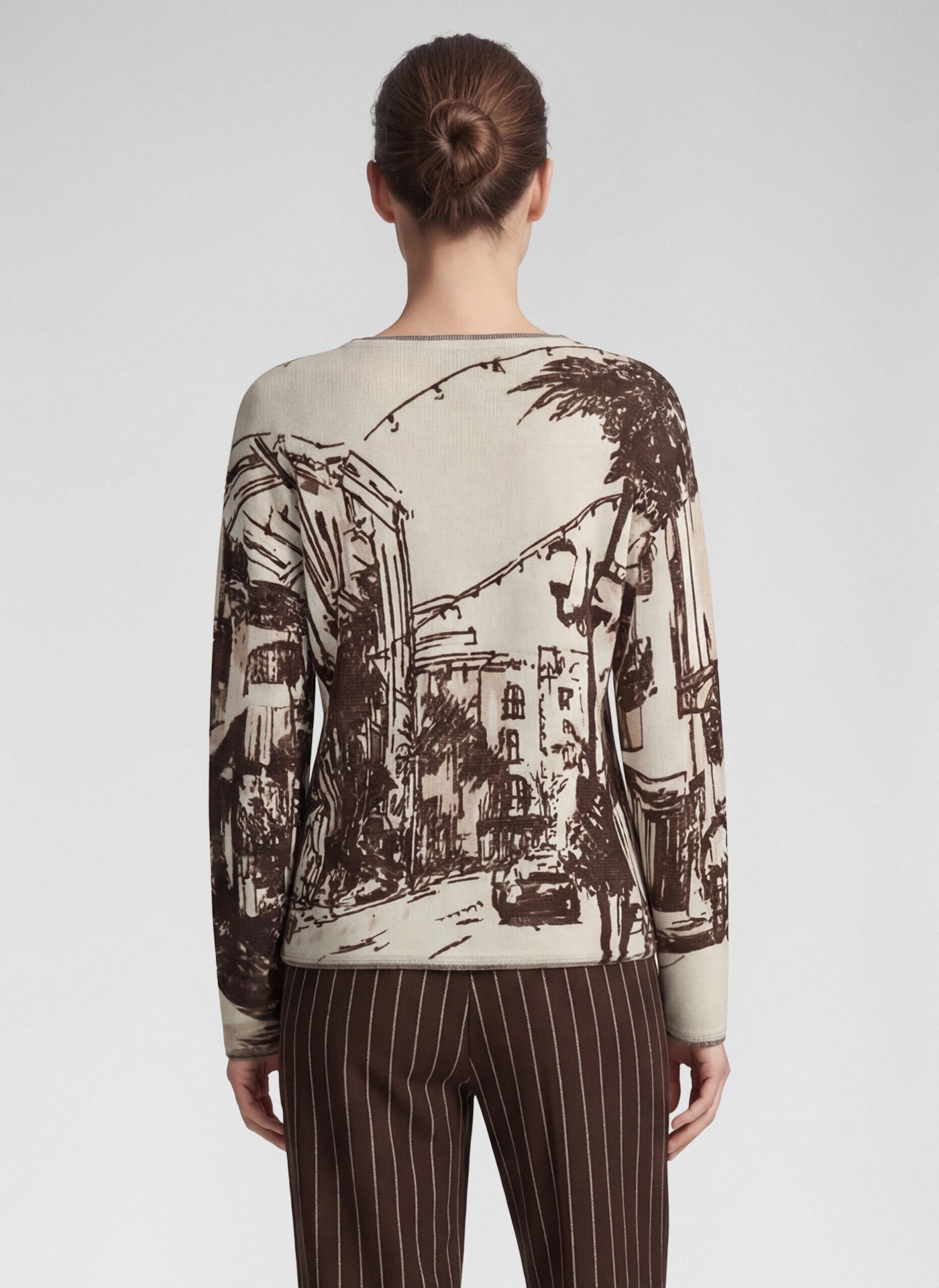 Rabe Printed Jumper - Chocolate - 111611