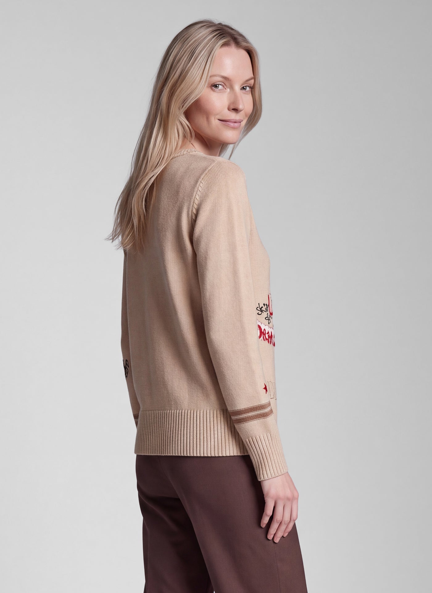 Rabe Motif Jumper - Oatmeal - 122617
