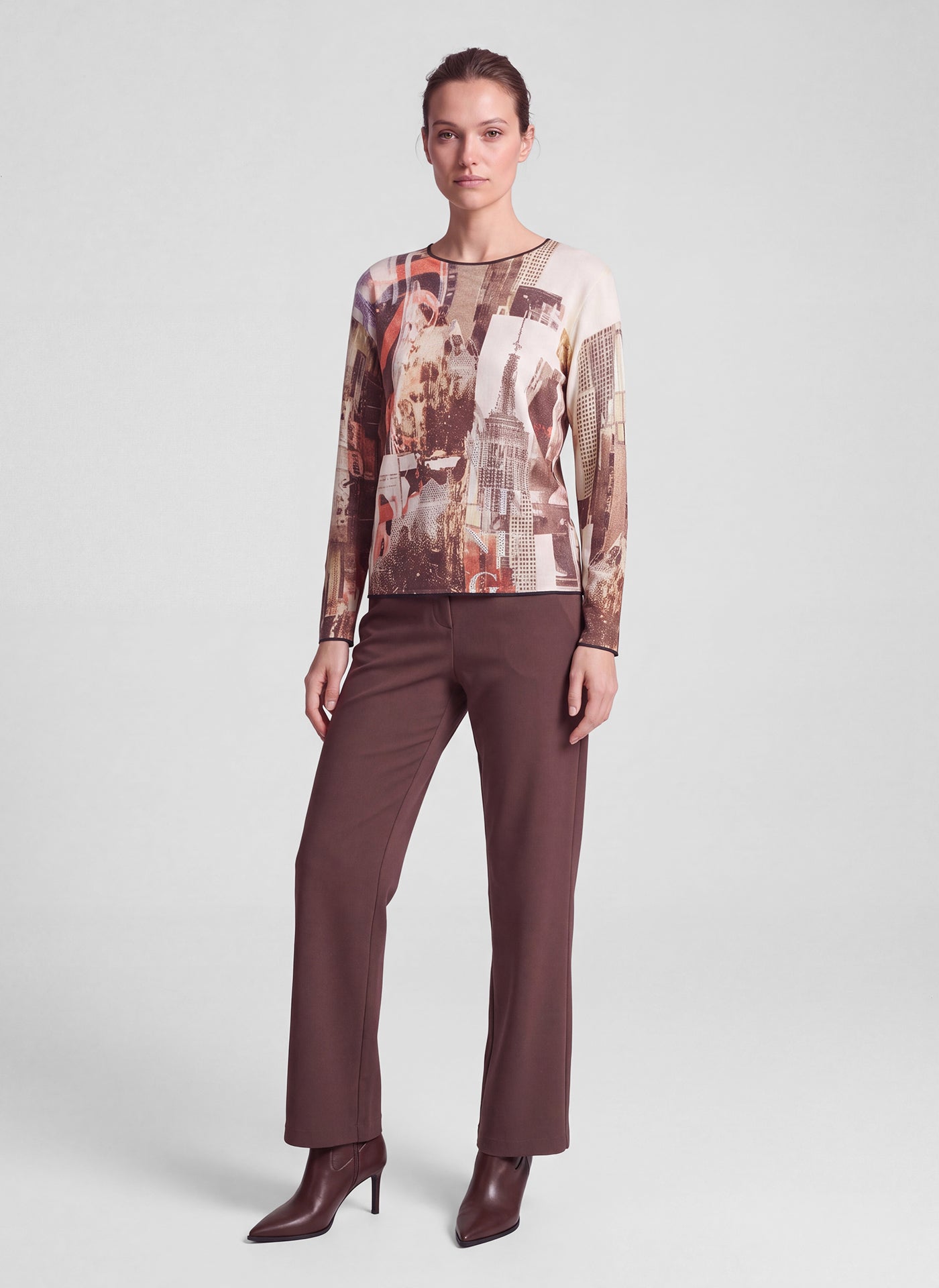 Rabe Abstract Print Jumper - Biscuit - 122619