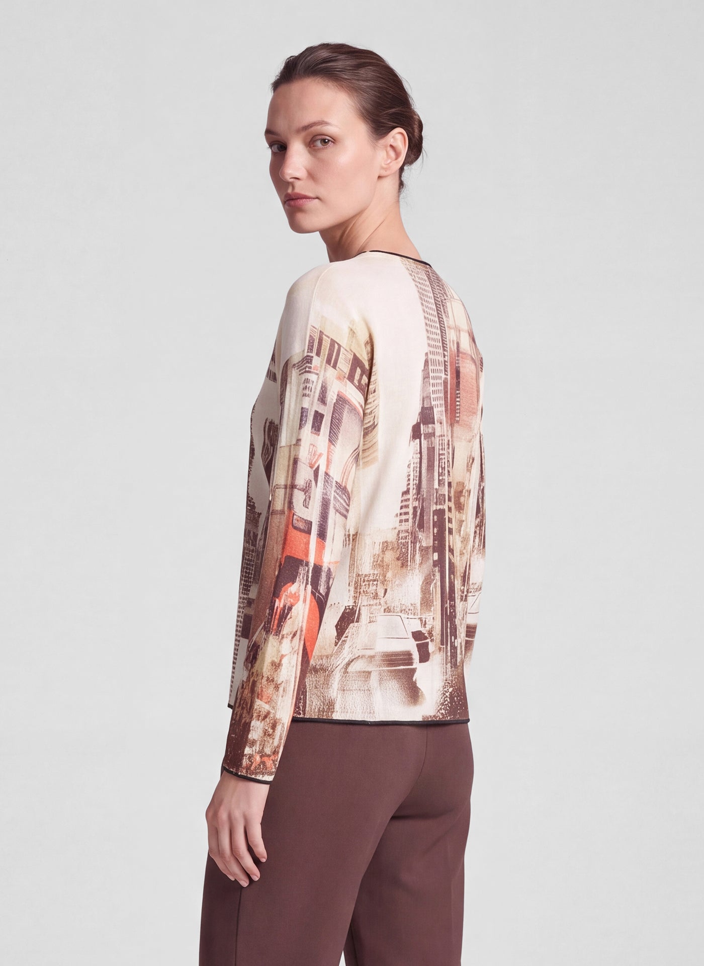 Rabe Abstract Print Jumper - Biscuit - 122619