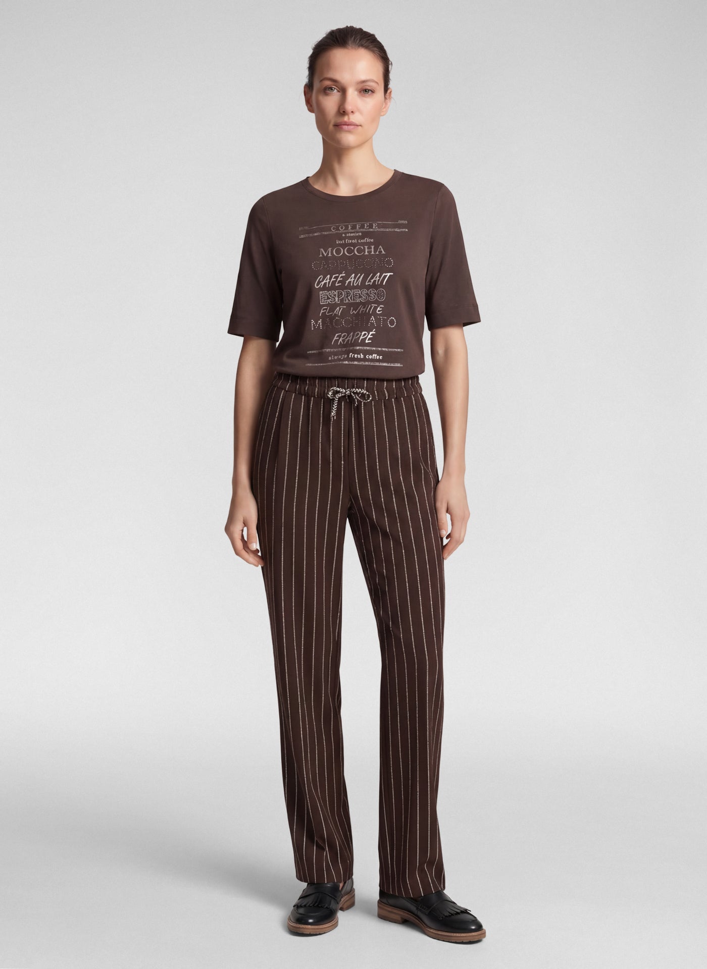 Rabe Graphic Cotton T-Shirt - Chocolate - 111308