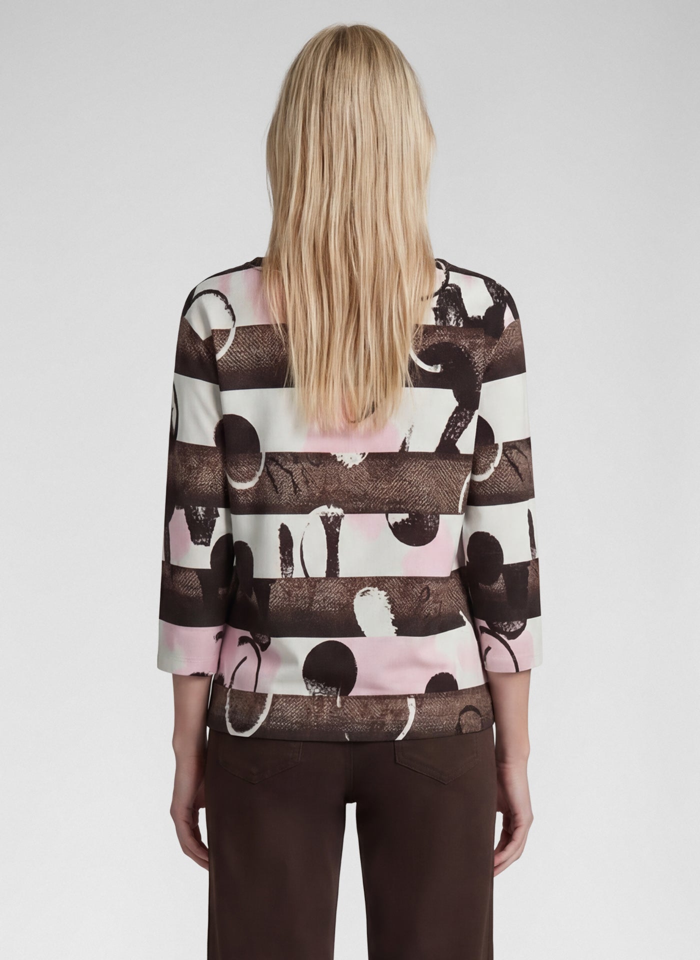 Rabe Abstract Stripe Cotton Top - Blush - 111355