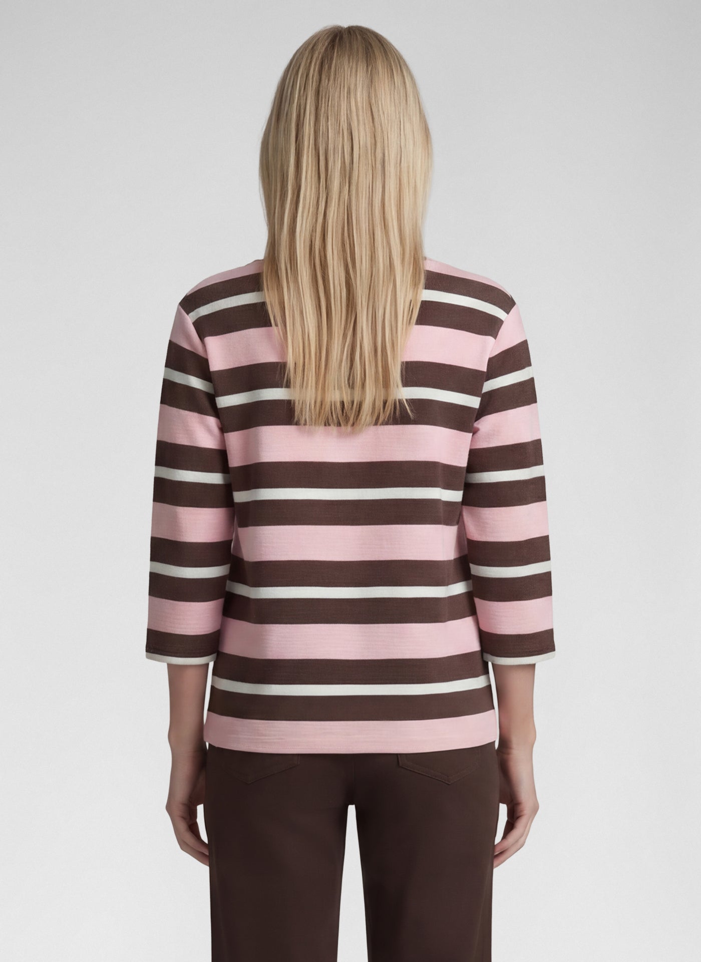 Rabe Striped Cotton Blend Top - Blush - 111367