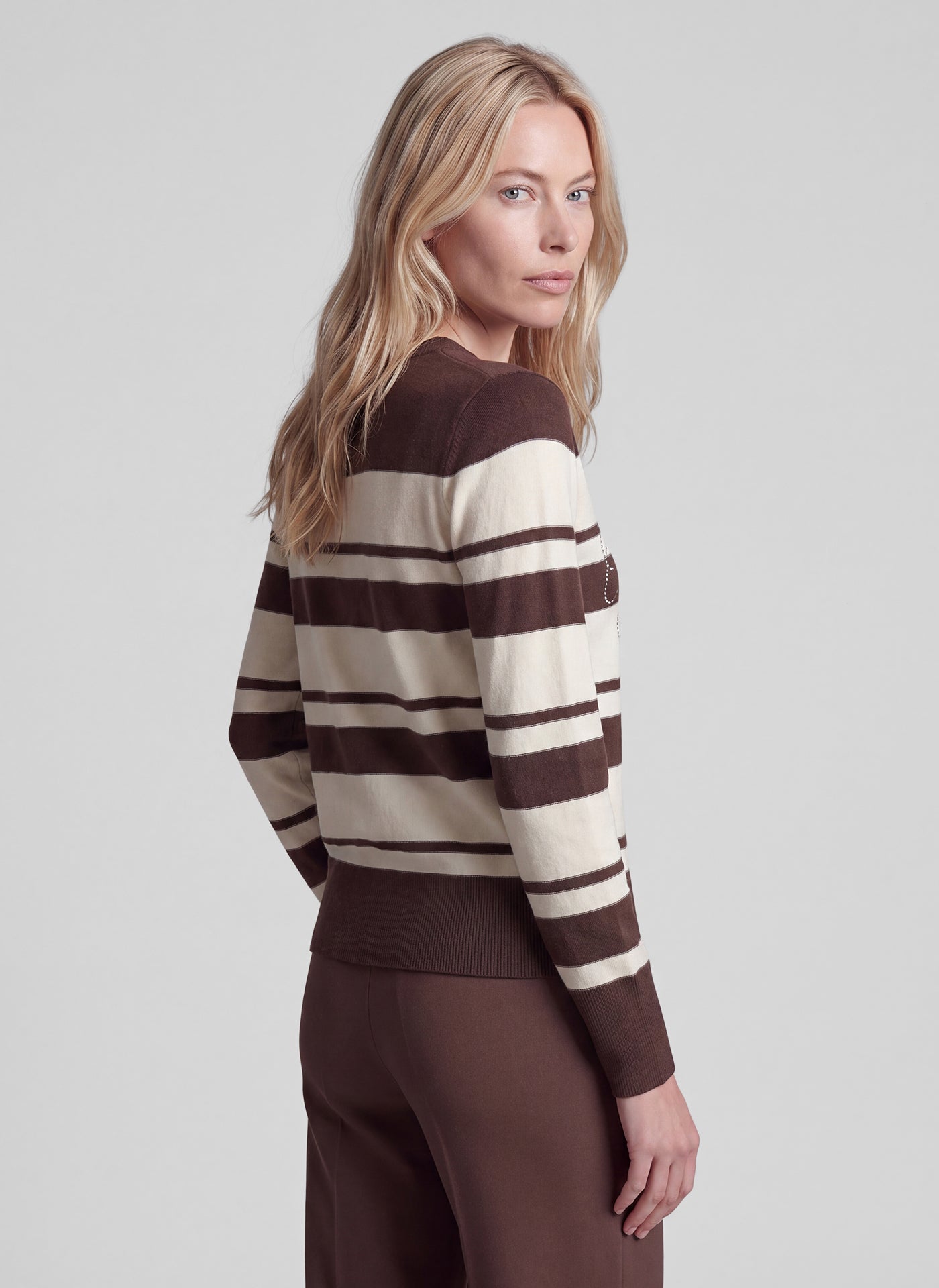 Rabe Striped Jumper - Chocolate - 122628