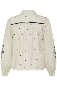 b.young BYIRISA embroidered shirt in birch, back view