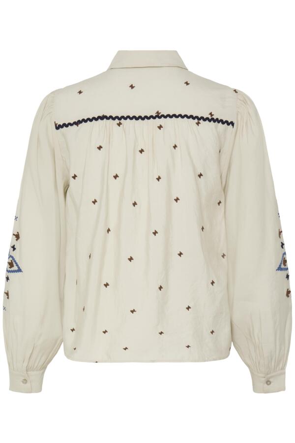 b.young BYIRISA embroidered shirt in birch, back view
