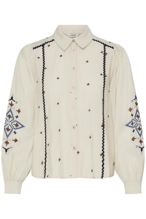 b.young BYIRISA embroidered shirt in birch, front view