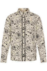 b.young BYJESSE shirt in birch floral print, front view