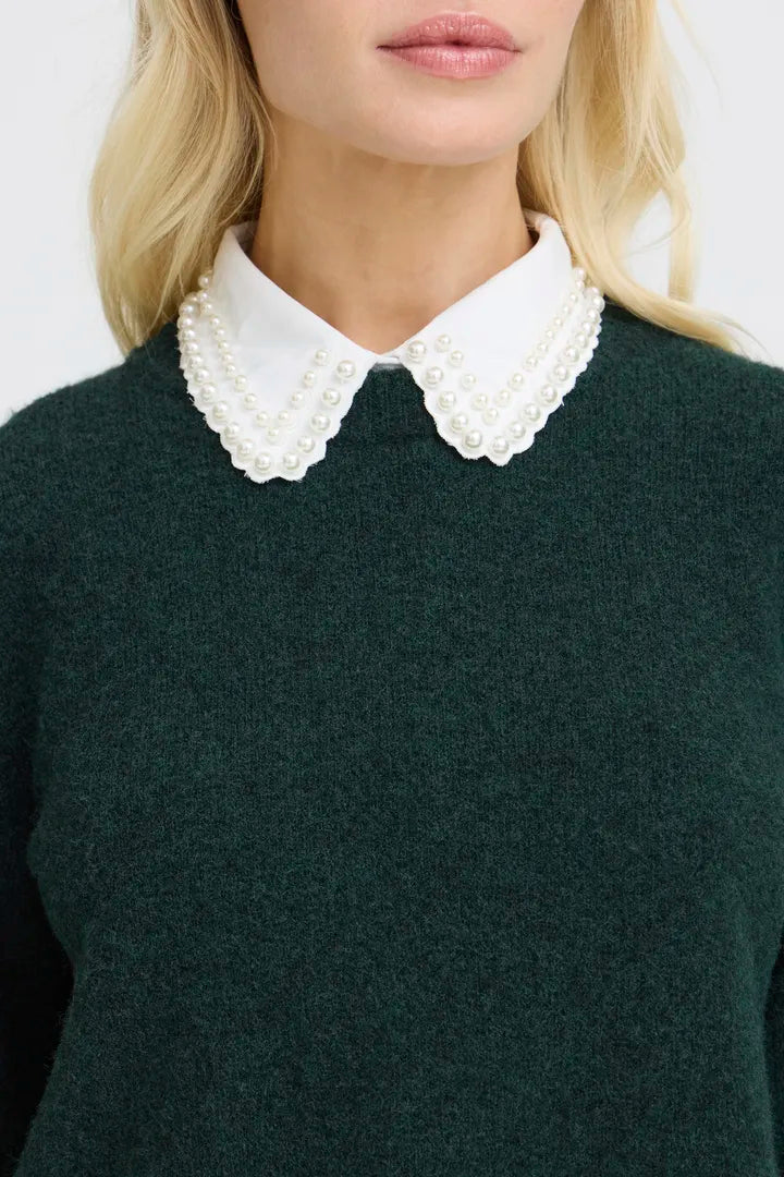 B.Young Victory Off-White Pearl-Detail Collar 20820100 — detail
