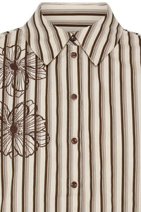 B.Young Iherdi Brown Stripe Cotton Shirt 20820101 — detail
