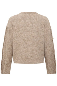B.Young Milou Button-Sleeve Jumper 20820105 — Biscuit back