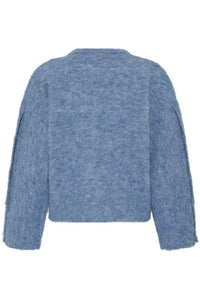 B.Young Milou Button-Sleeve Jumper 20820105 — Blue back