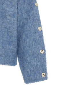 B.Young Milou Button-Sleeve Jumper 20820105 — Blue detail