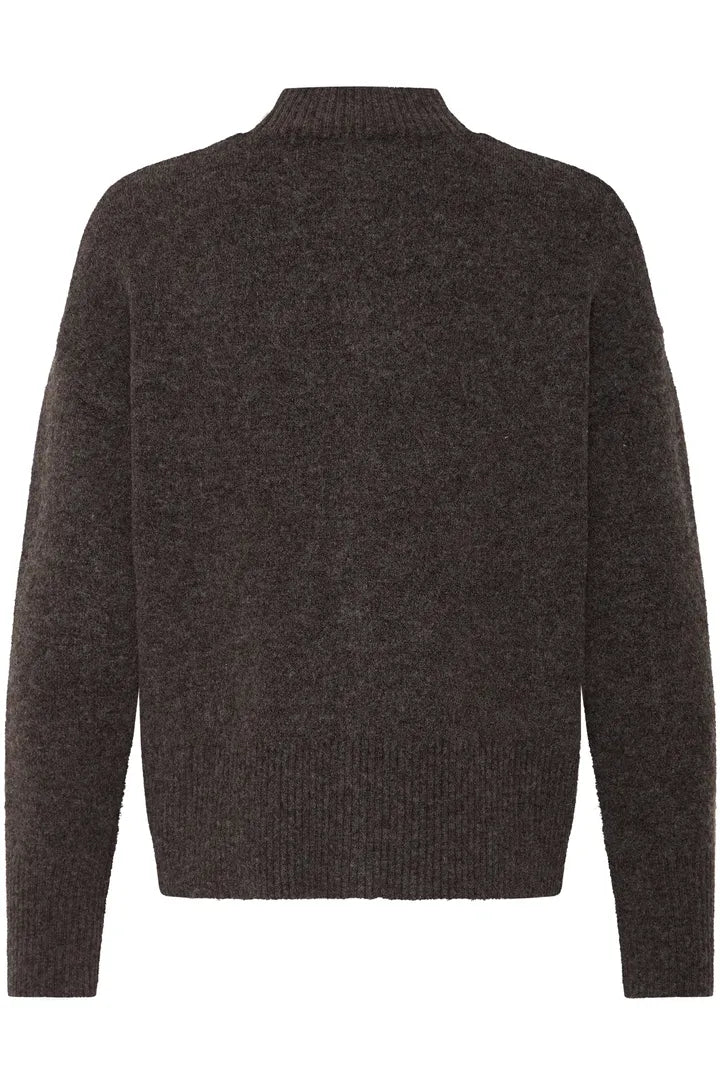 B.Young Ophelia Chocolate Button Cardigan 20820107 — back