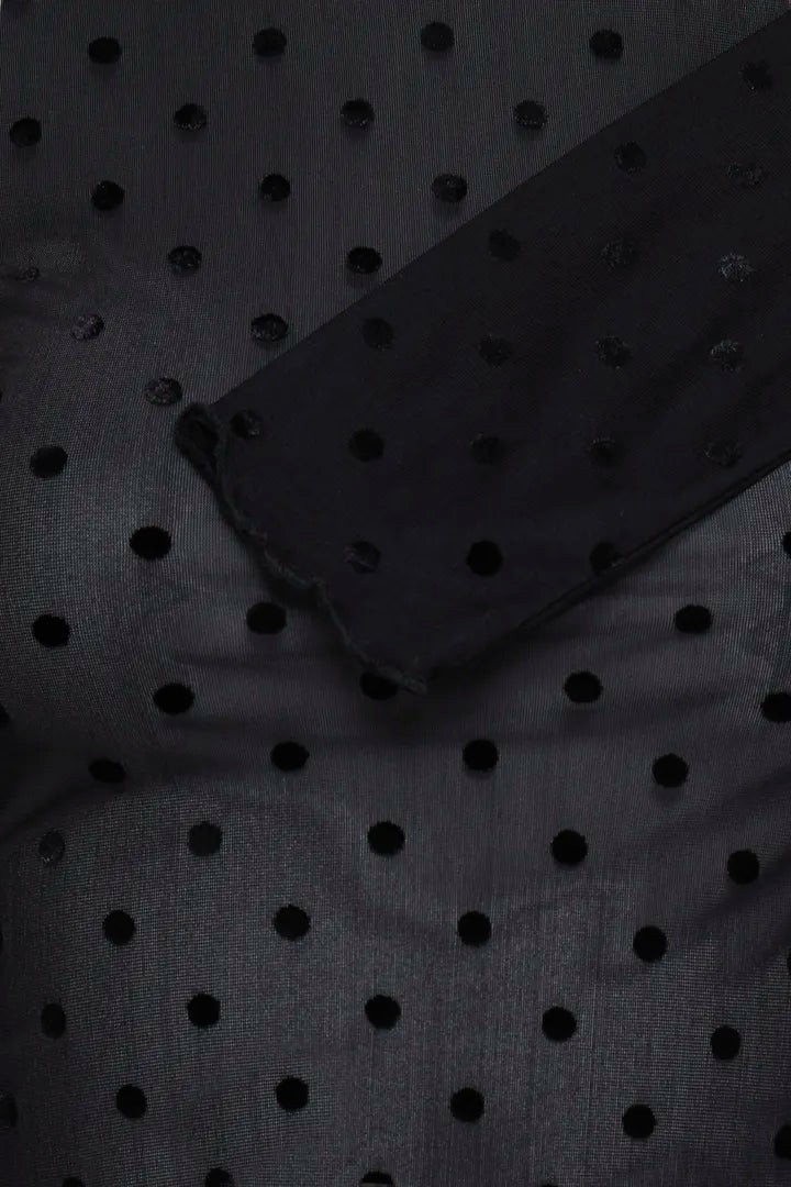 B.Young Shirley Black Dotted Mesh Top 20819776 — detail