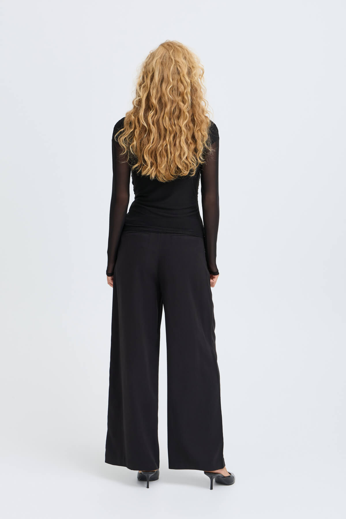 Toa black draped wrap top 20819812 — back