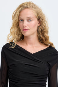 Toa black draped wrap top 20819812 — detail