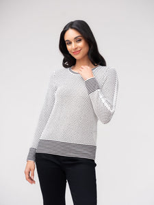 Elena Wang Textured Jumper with Scarf – Off White 37068