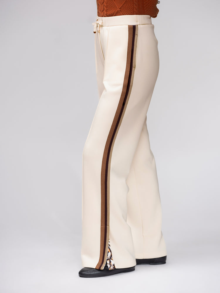 Elena Wang Animal Detail Pull-On Trousers – Sand 37072