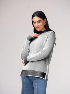 Elena Wang Ribbed Mock-Neck Jumper 37088