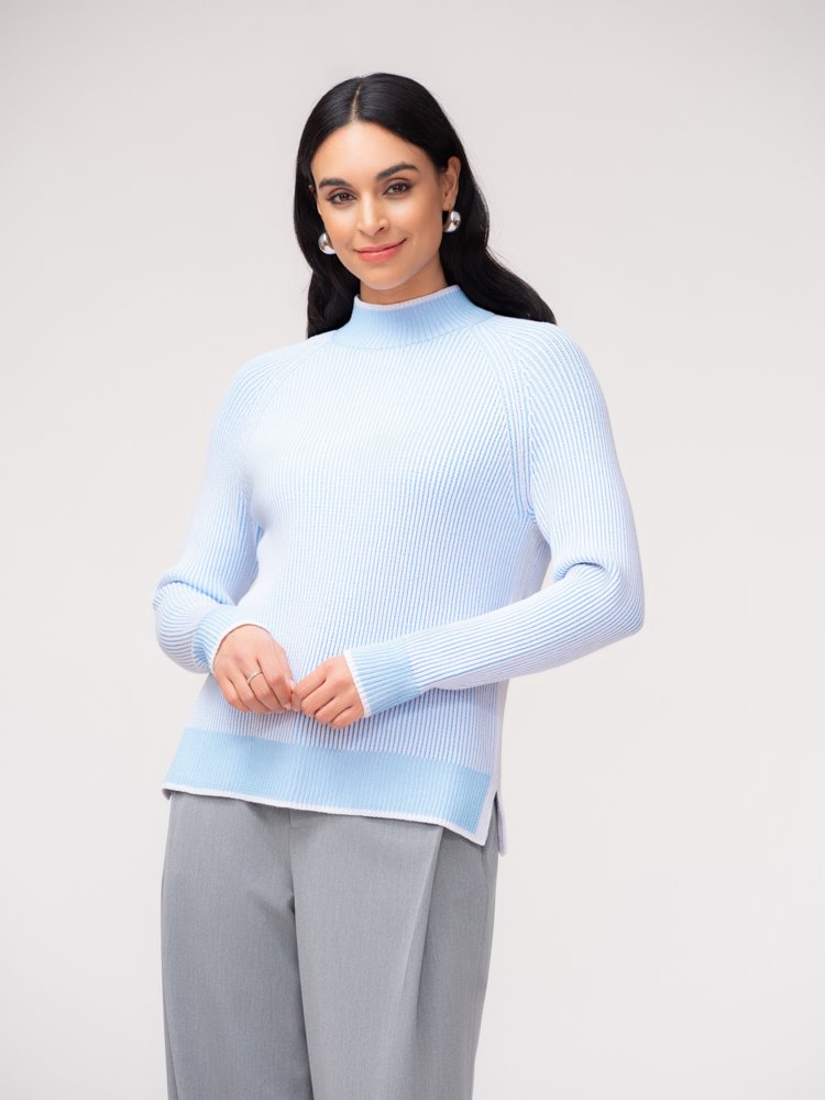 Elena Wang Ribbed Mock-Neck Jumper 37088