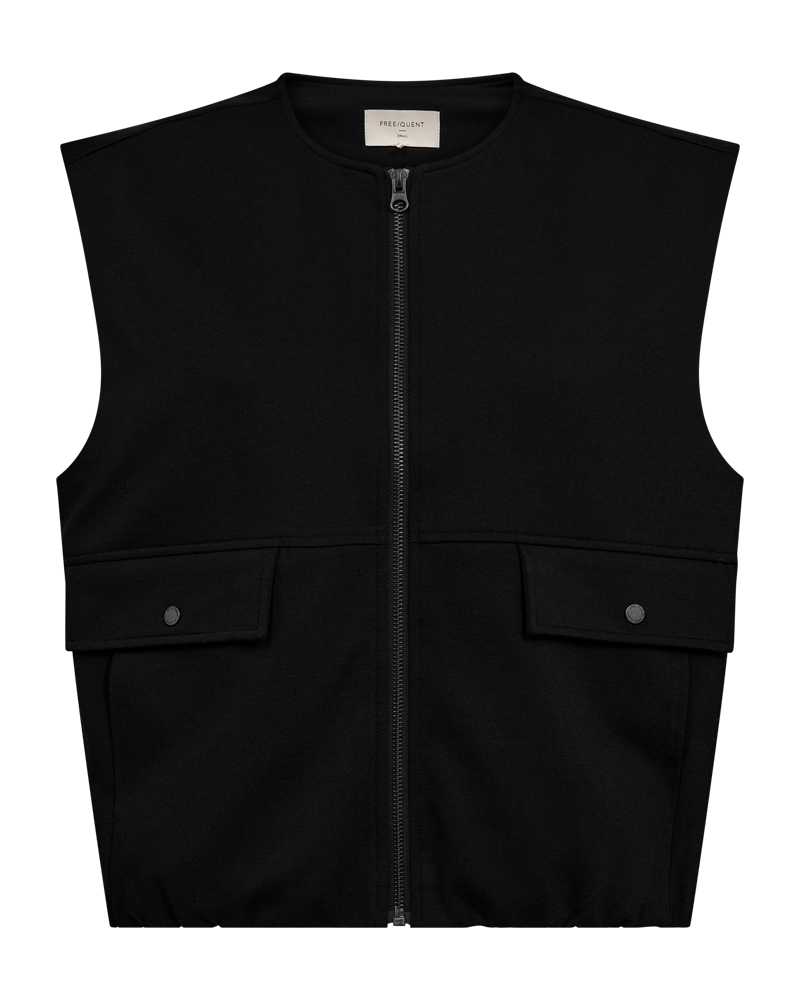 Freequent Nanni Vest in black, front view