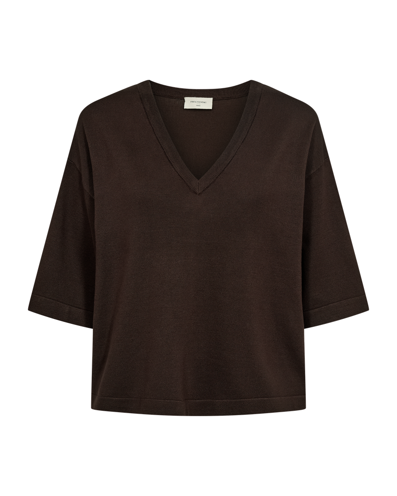 Freequent Conny Pullover in chocolate, front view