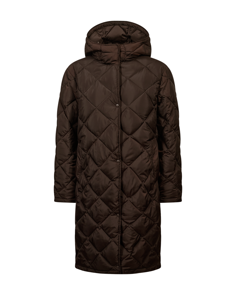 Freequent Olga Jacket in chocolate, front view