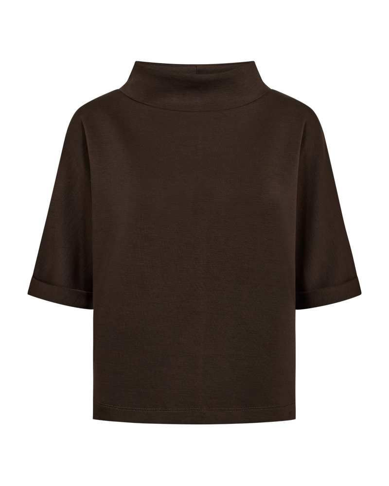 Freequent Lucinda Blouse in chocolate, front view