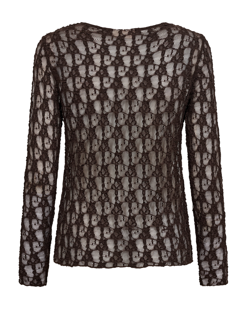 Freequent Reddy T-Shirt in chocolate, back view