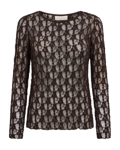 Freequent Reddy T-Shirt in chocolate, front view