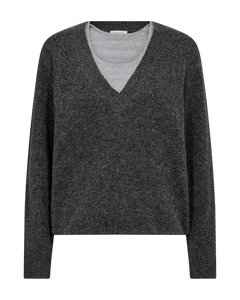 Freequent Hardy Pullover in dark grey, front view
