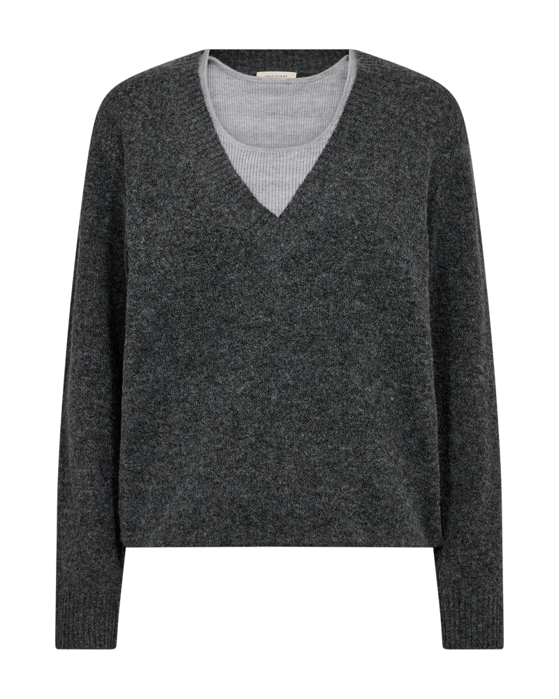 Freequent Hardy Pullover in dark grey, front view