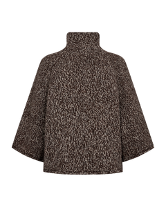 Freequent Selina Cape in dark brown, back view