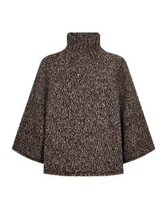 Freequent Selina Cape in dark brown, front view