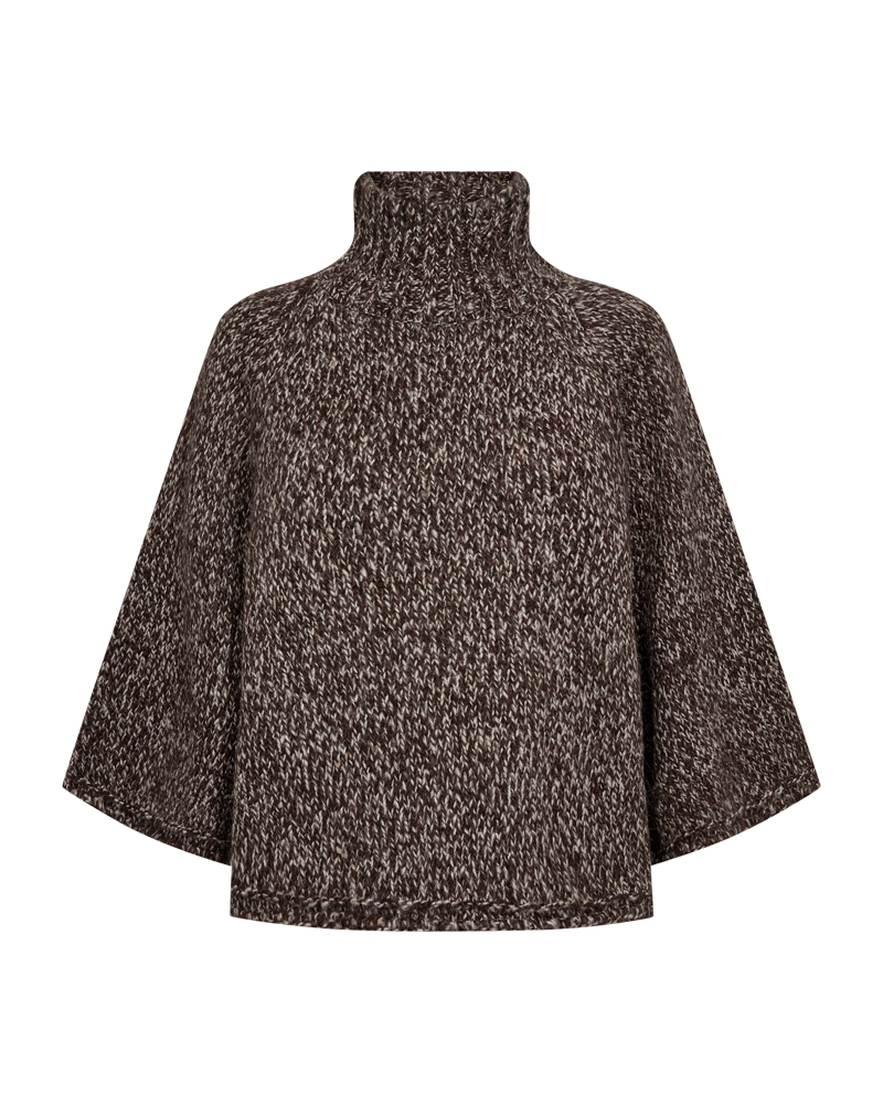 Freequent Selina Cape in dark brown, front view