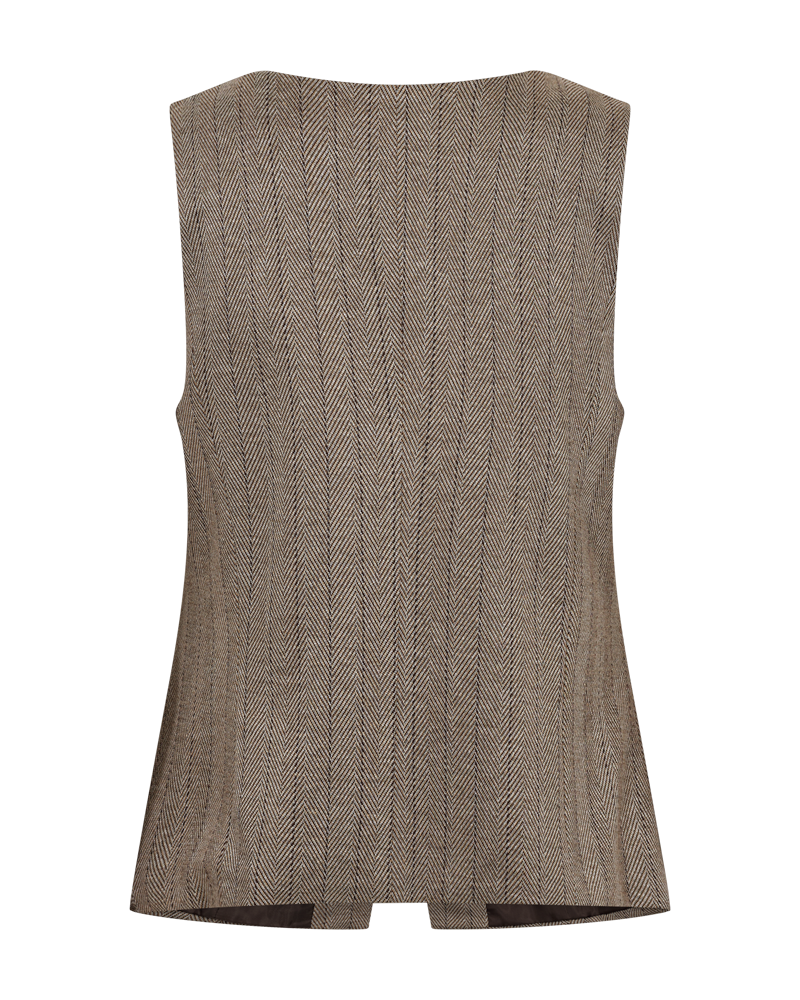 Freequent Bonnie Waistcoat in moonbeam, back view