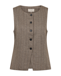 Freequent Bonnie Waistcoat in moonbeam, front view
