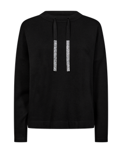 Freequent Ani Pullover in black, front view