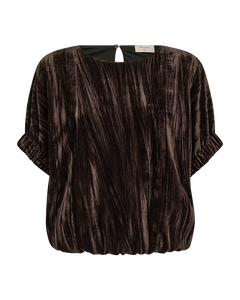 Freequent Candy Blouse in chocolate, front view