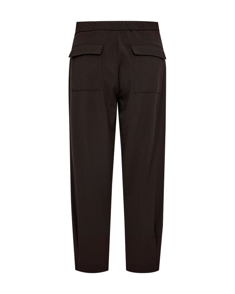 Freequent Swift Pants in dark brown, back view