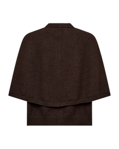 Freequent Cappa Cardigan in dark brown, back view