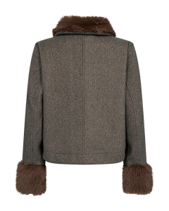 Freequent Yanna Jacket in taupe, back view