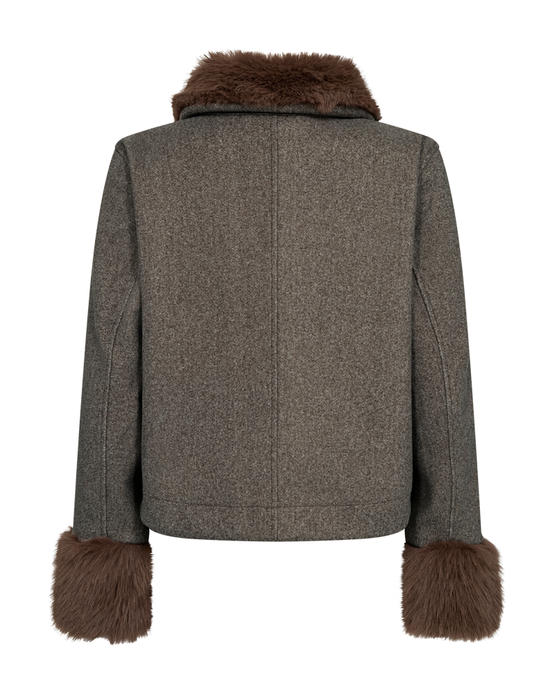 Freequent Yanna Jacket in taupe, back view