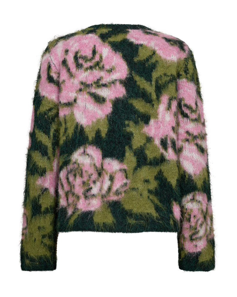 Freequent Lippi Cardigan in green, back view
