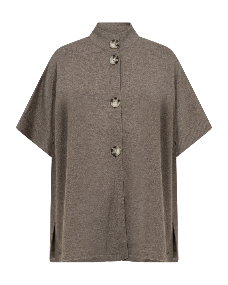 Freequent Claura Cape in taupe, front view