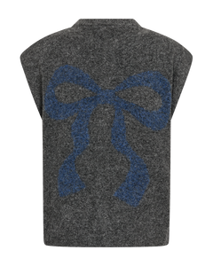 Freequent Nomas Vest in charcoal, back view