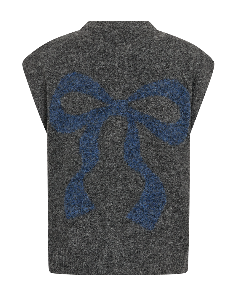 Freequent Nomas Vest in charcoal, back view