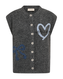 Freequent Nomas Vest in charcoal, front view